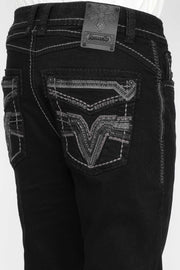 Answer Me AM-2260 Men's Western Embroidered Straight Jeans