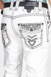 Rock in LA R-327 Men's Rebel Statement Color Denim Embroidered Straight Jeans